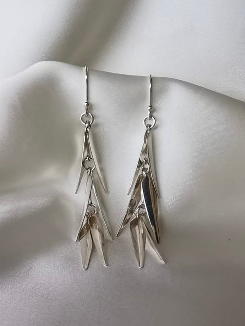 Silver Flakes Earrings